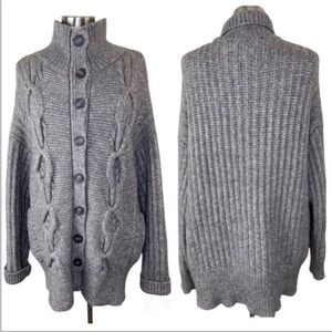 INTERMIX Carlyle Cable Chunky Knit Cardigan size M/L